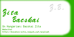 zita bacskai business card